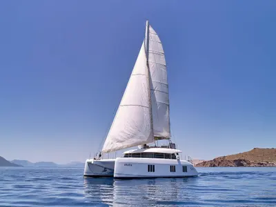 Adara, a Sunreef Yachts Sunreef 50 catamaran at Athens, Greece