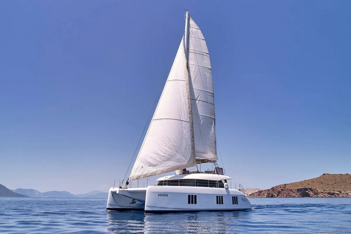 Adara, a Sunreef Yachts Sunreef 50 catamaran at Athens, Greece