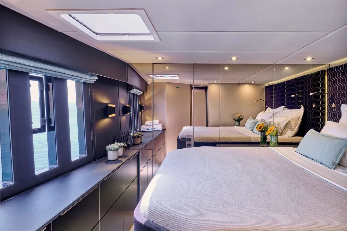 Adara, a Sunreef Yachts Sunreef 50 catamaran at Athens, Greece