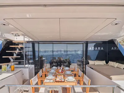 Adara, a Sunreef Yachts Sunreef 50 catamaran at Athens, Greece