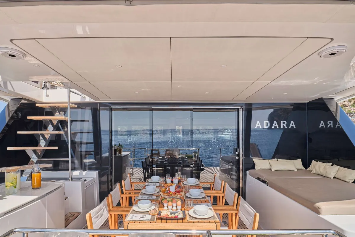 Adara, a Sunreef Yachts Sunreef 50 catamaran at Athens, Greece