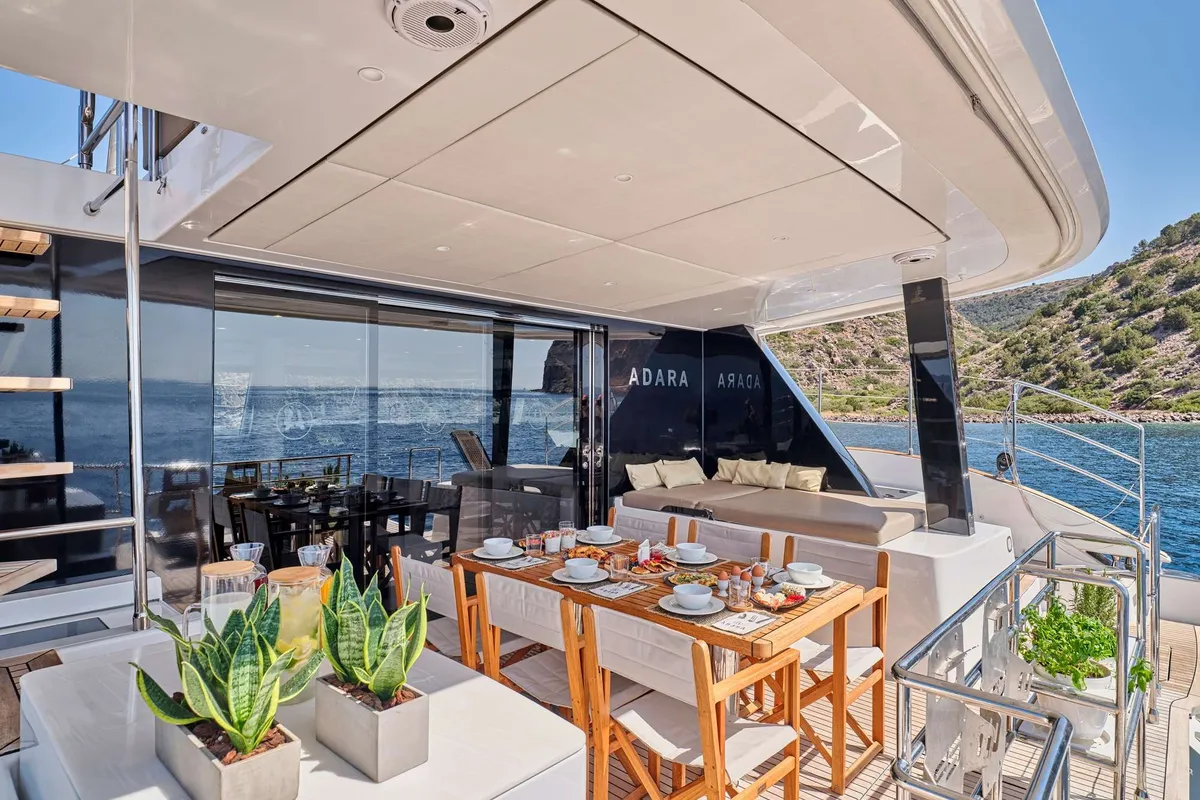 Adara, a Sunreef Yachts Sunreef 50 catamaran at Athens, Greece