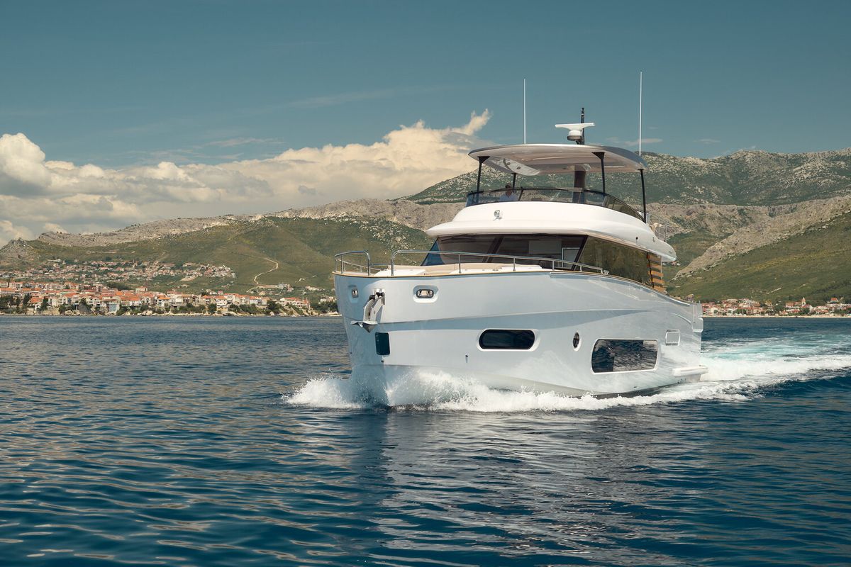 Exterior view of Princess M, a Azimut Magellano 66 yacht at Podstrana - Miljevac, Croatia