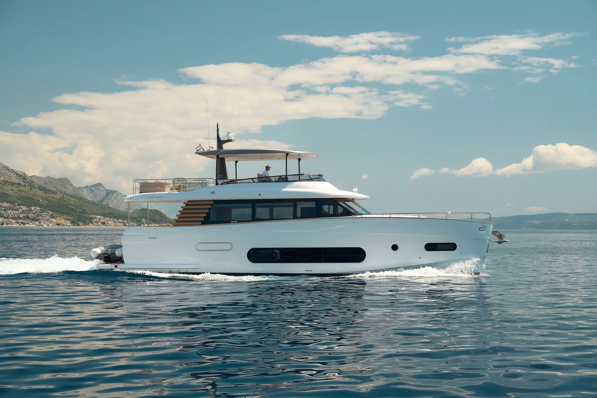 Exterior view of Princess M, a Azimut Magellano 66 yacht at Podstrana - Miljevac, Croatia