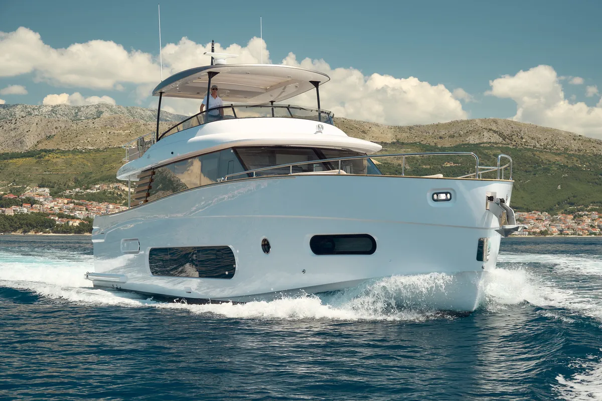 Exterior view of Princess M, a Azimut Magellano 66 yacht at Podstrana - Miljevac, Croatia