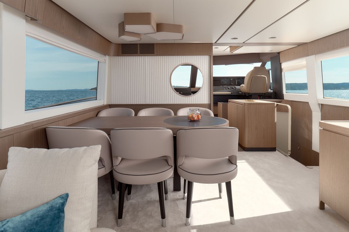 Salon of Princess M, a Azimut Magellano 66 yacht at Podstrana - Miljevac, Croatia
