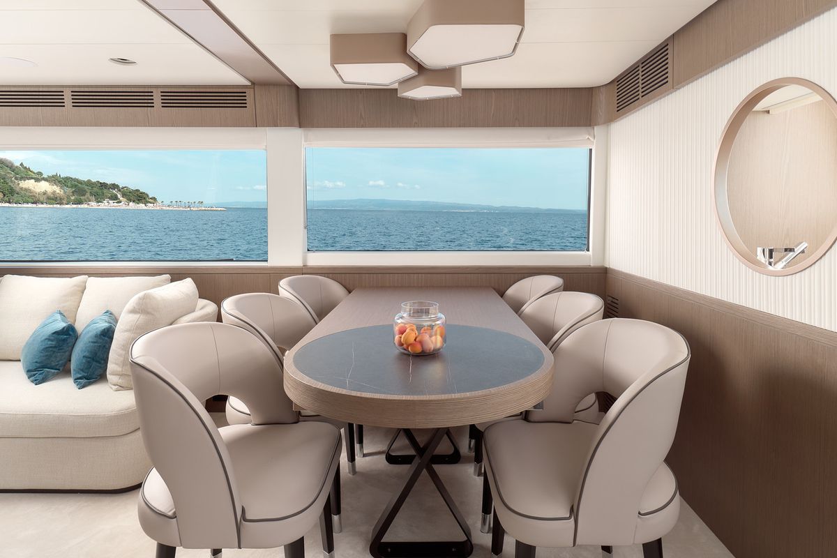 Salon of Princess M, a Azimut Magellano 66 yacht at Podstrana - Miljevac, Croatia