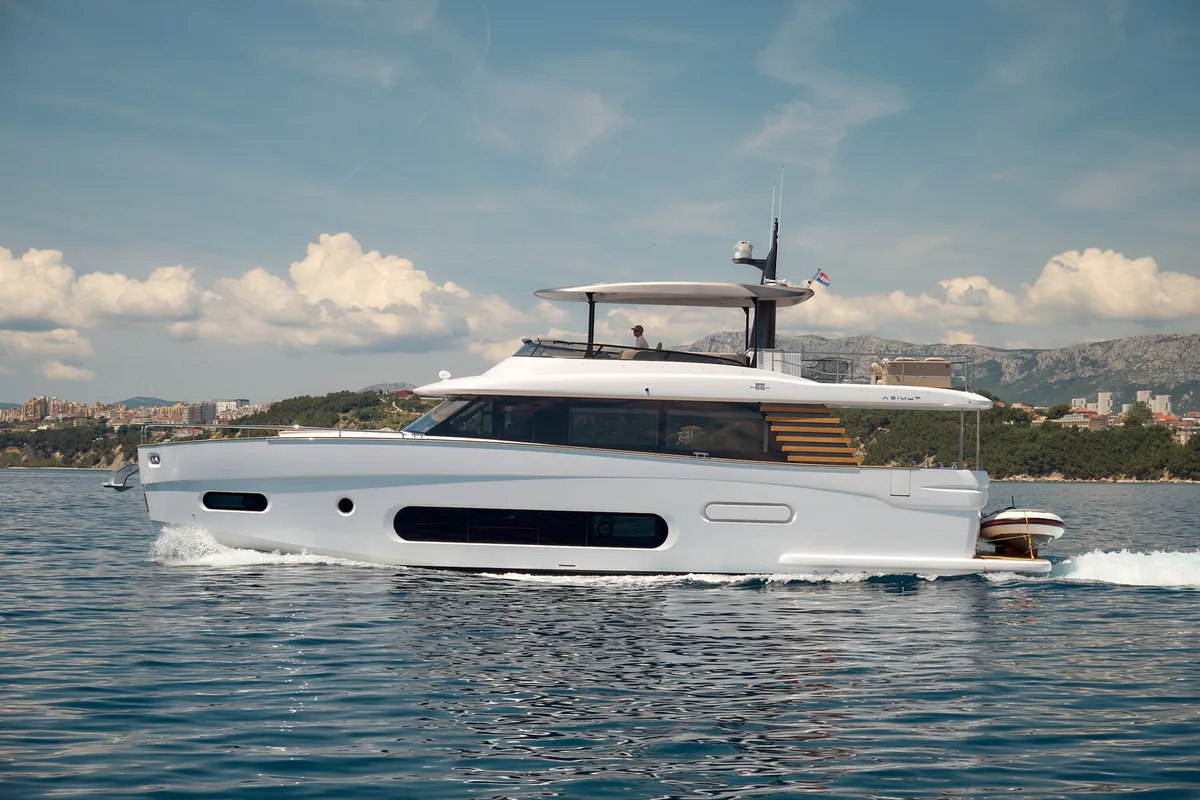 Exterior view of Princess M, a Azimut Magellano 66 yacht at Podstrana - Miljevac, Croatia