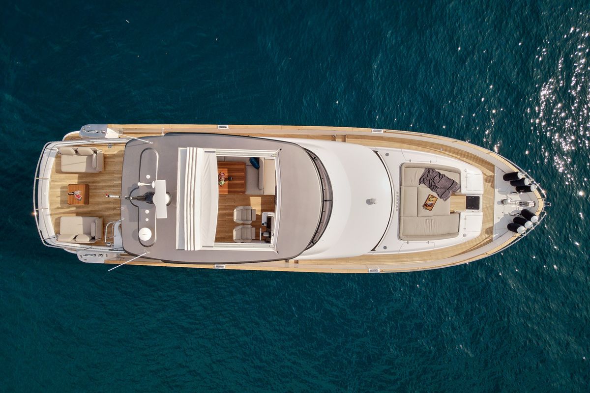 Exterior view of Princess M, a Azimut Magellano 66 yacht at Podstrana - Miljevac, Croatia