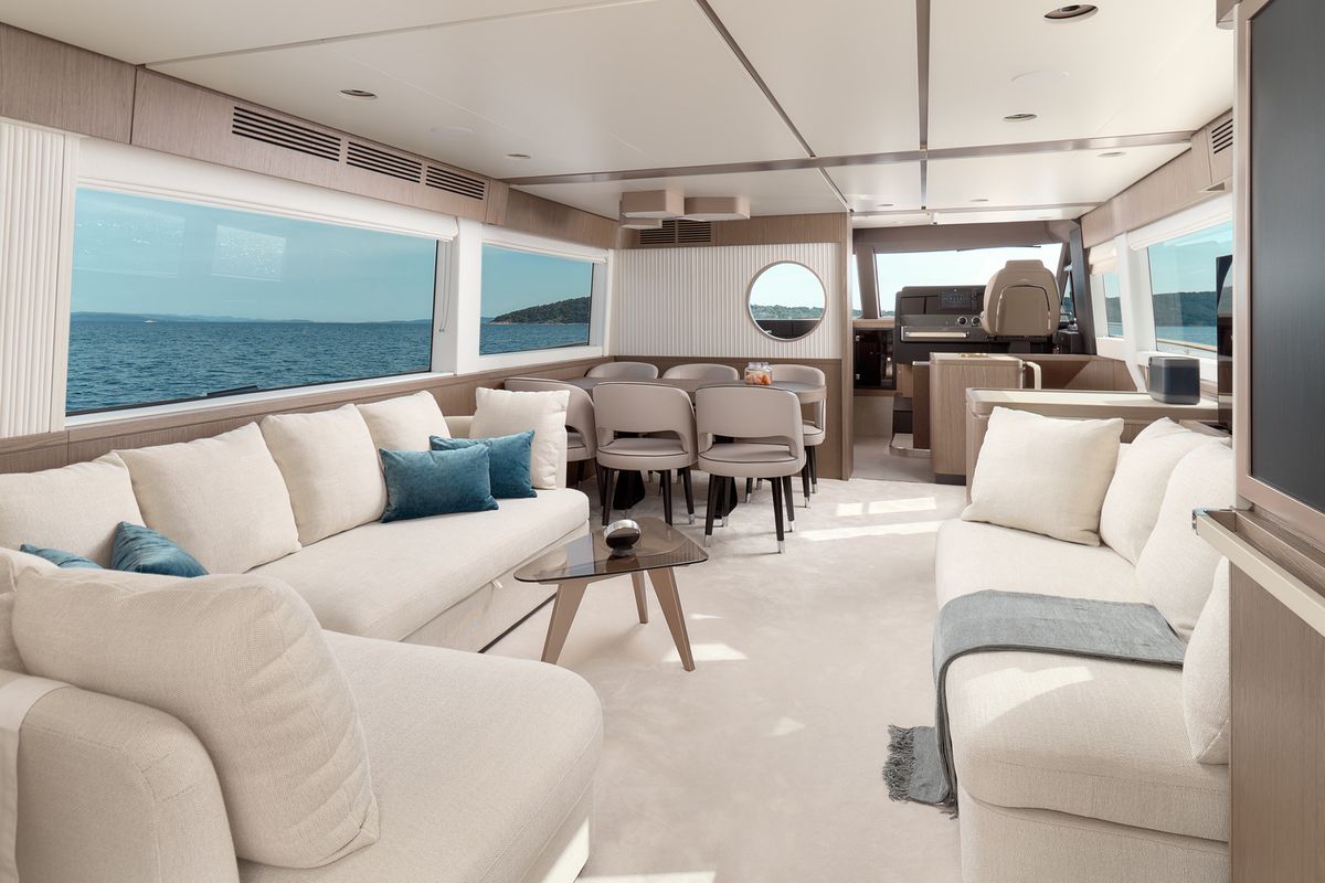 Salon of Princess M, a Azimut Magellano 66 yacht at Podstrana - Miljevac, Croatia