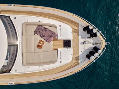 Deck of Princess M, a Azimut Magellano 66 yacht at Podstrana - Miljevac, Croatia