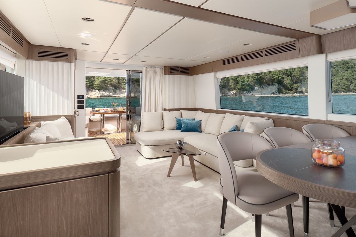 Salon of Princess M, a Azimut Magellano 66 yacht at Podstrana - Miljevac, Croatia
