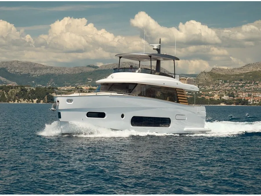 Exterior view of Princess M, a Azimut Magellano 66 yacht at Podstrana - Miljevac, Croatia