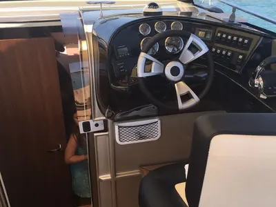 Cockpit of Laura, a Grginić jahte Mirakul 30 motorboat at Grad Biograd na Moru, Croatia