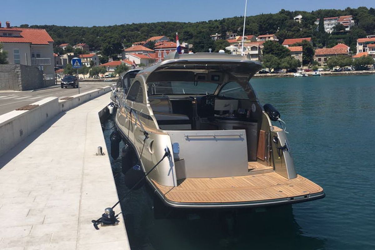Exterior view of Laura, a Grginić jahte Mirakul 30 motorboat at Grad Biograd na Moru, Croatia
