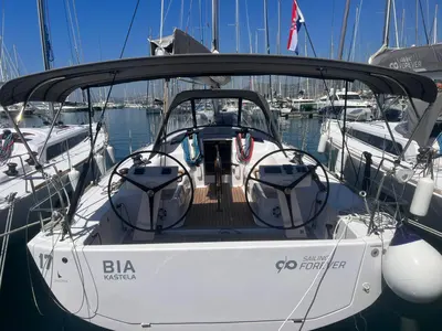 Cockpit of BIA, a AD Boats Salona 46 sailboat at Grad Kaštela, Croatia
