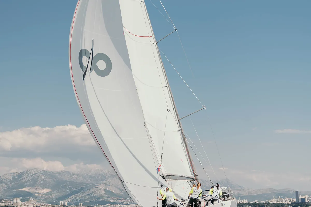 Exterior view of BIA, a AD Boats Salona 46 sailboat at Grad Kaštela, Croatia