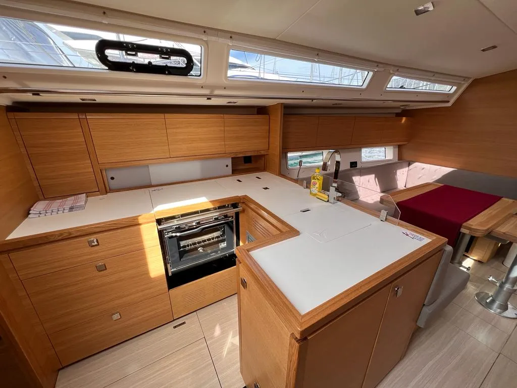 Galley of BIA, a AD Boats Salona 46 sailboat at Grad Kaštela, Croatia