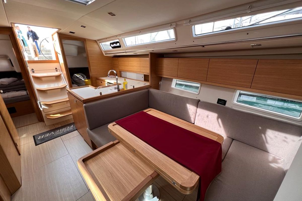 Salon of BIA, a AD Boats Salona 46 sailboat at Grad Kaštela, Croatia
