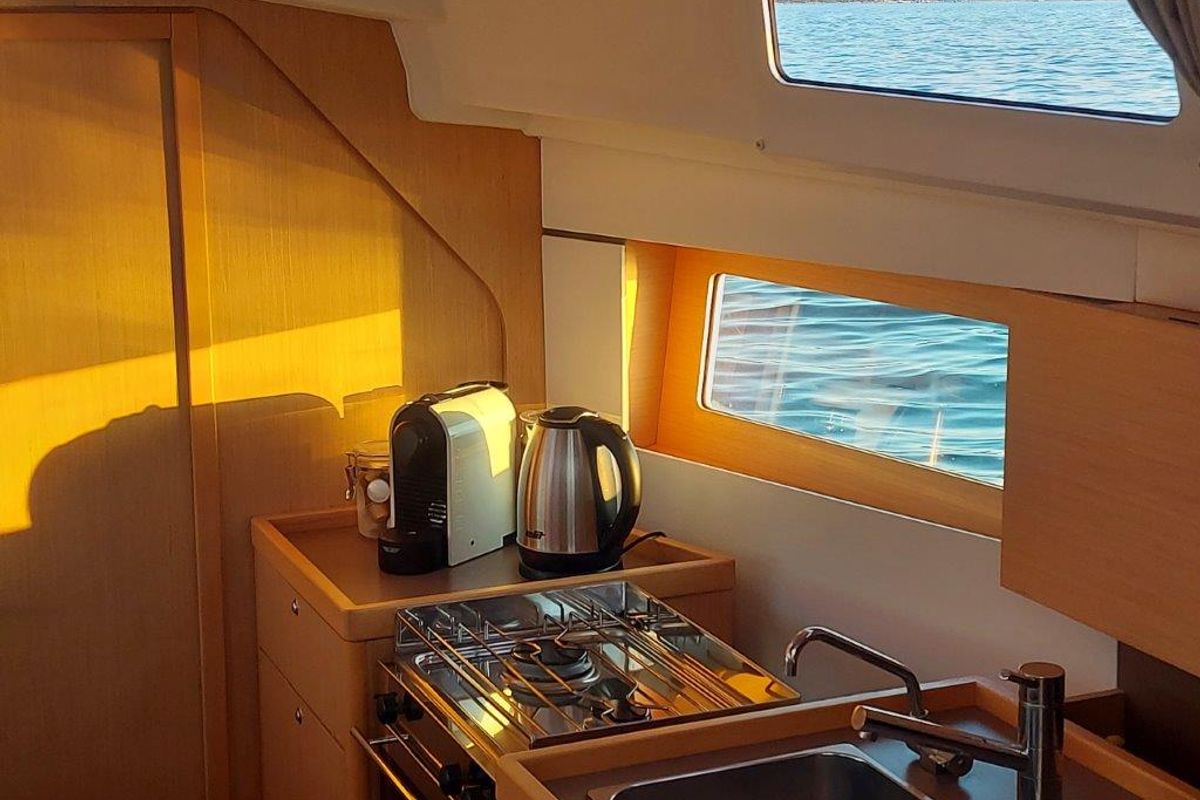 Galley of Lorenzo, a Beneteau Oceanis 35 sailboat at Split, Croatia
