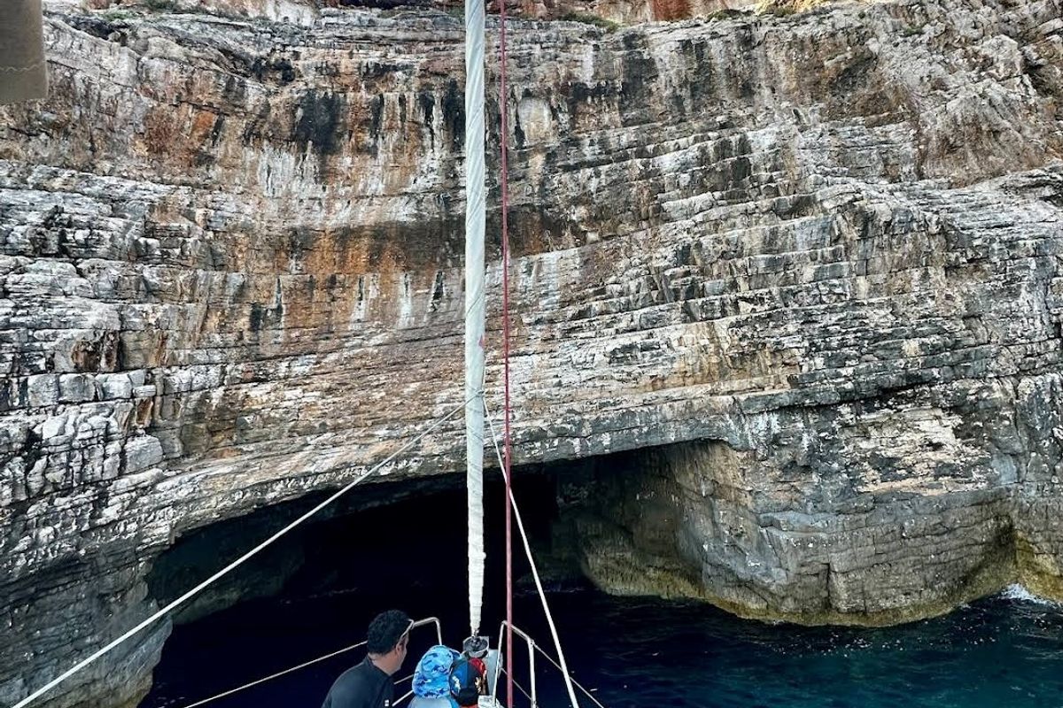 Exterior view of Lorenzo, a Beneteau Oceanis 35 sailboat at Split, Croatia