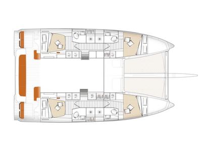 Floor plan of ULYS II, a Excess 14 catamaran at Alameda, United States