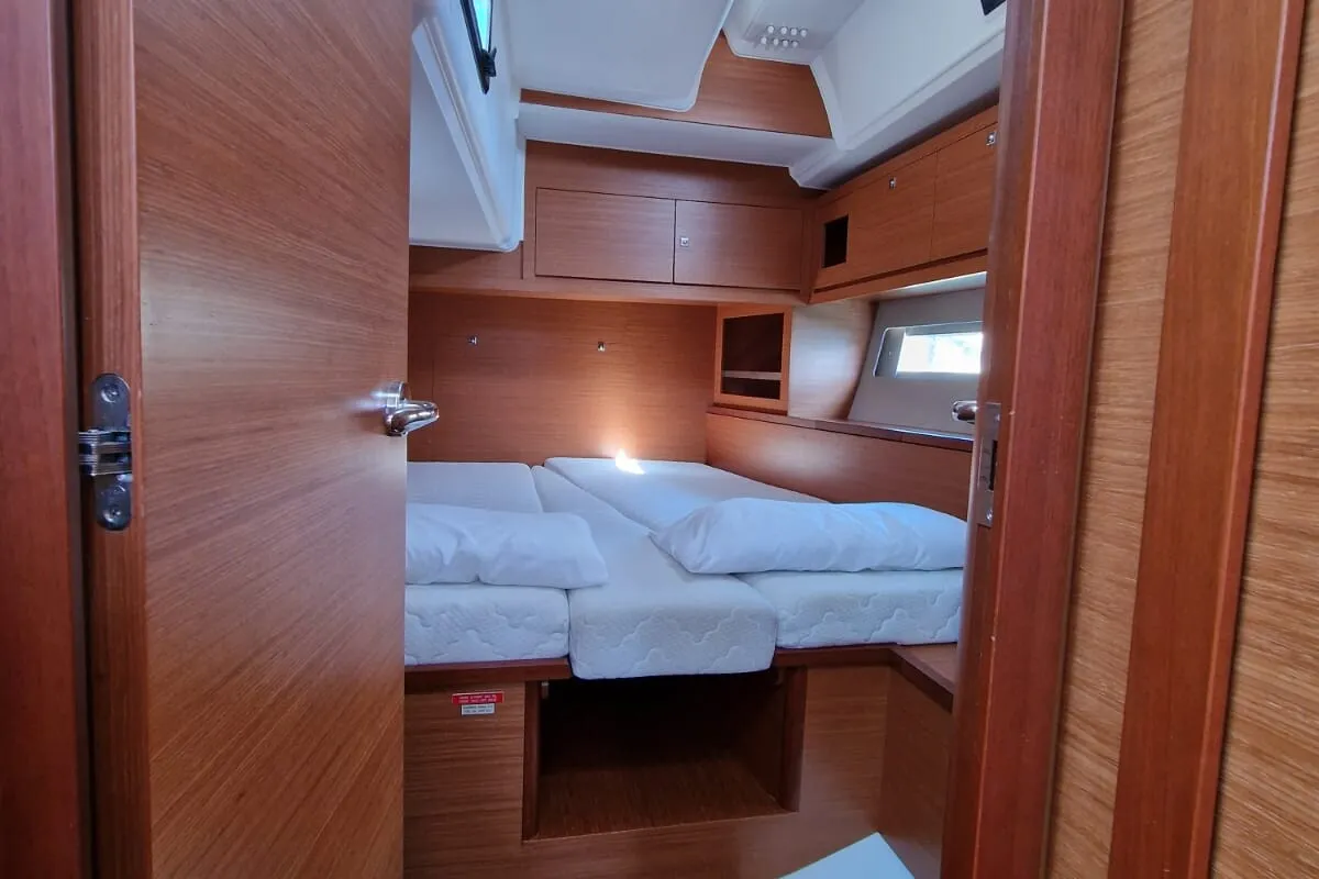 Cabin on Taddarita, a Dufour 530 sailboat at Palermo, Italy