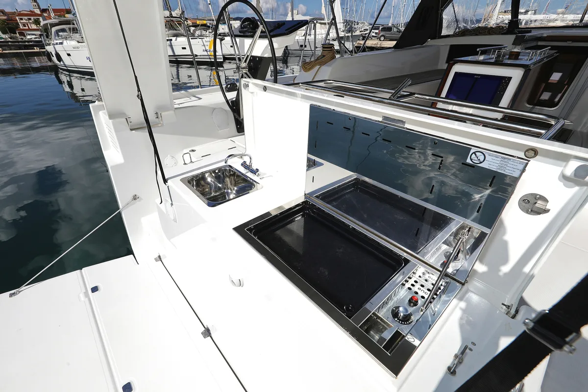 Deck of Dreamweaver, a Dufour 530 sailboat at Općina Sukošan, Croatia