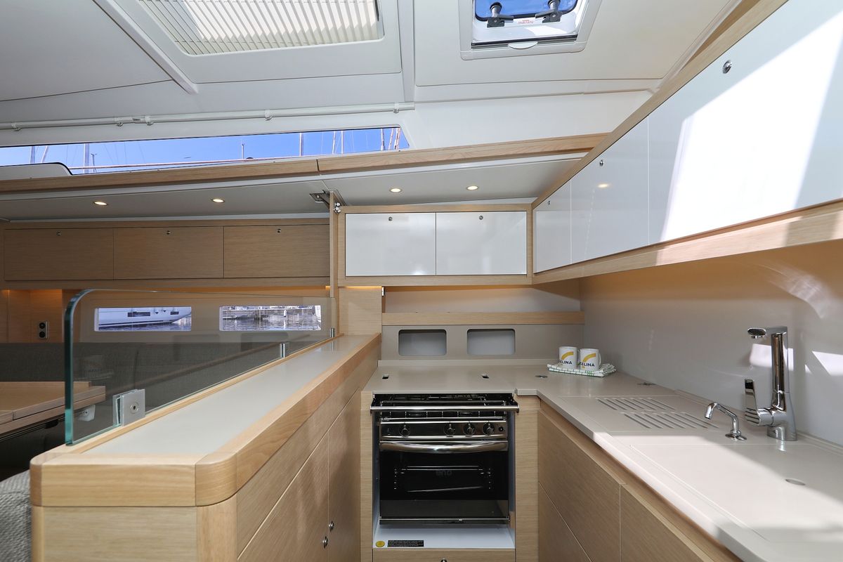 Galley of Dreamweaver, a Dufour 530 sailboat at Općina Sukošan, Croatia