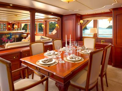 Salon of To je to, a Benetti Classic 115 yacht at Grad Trogir, Croatia