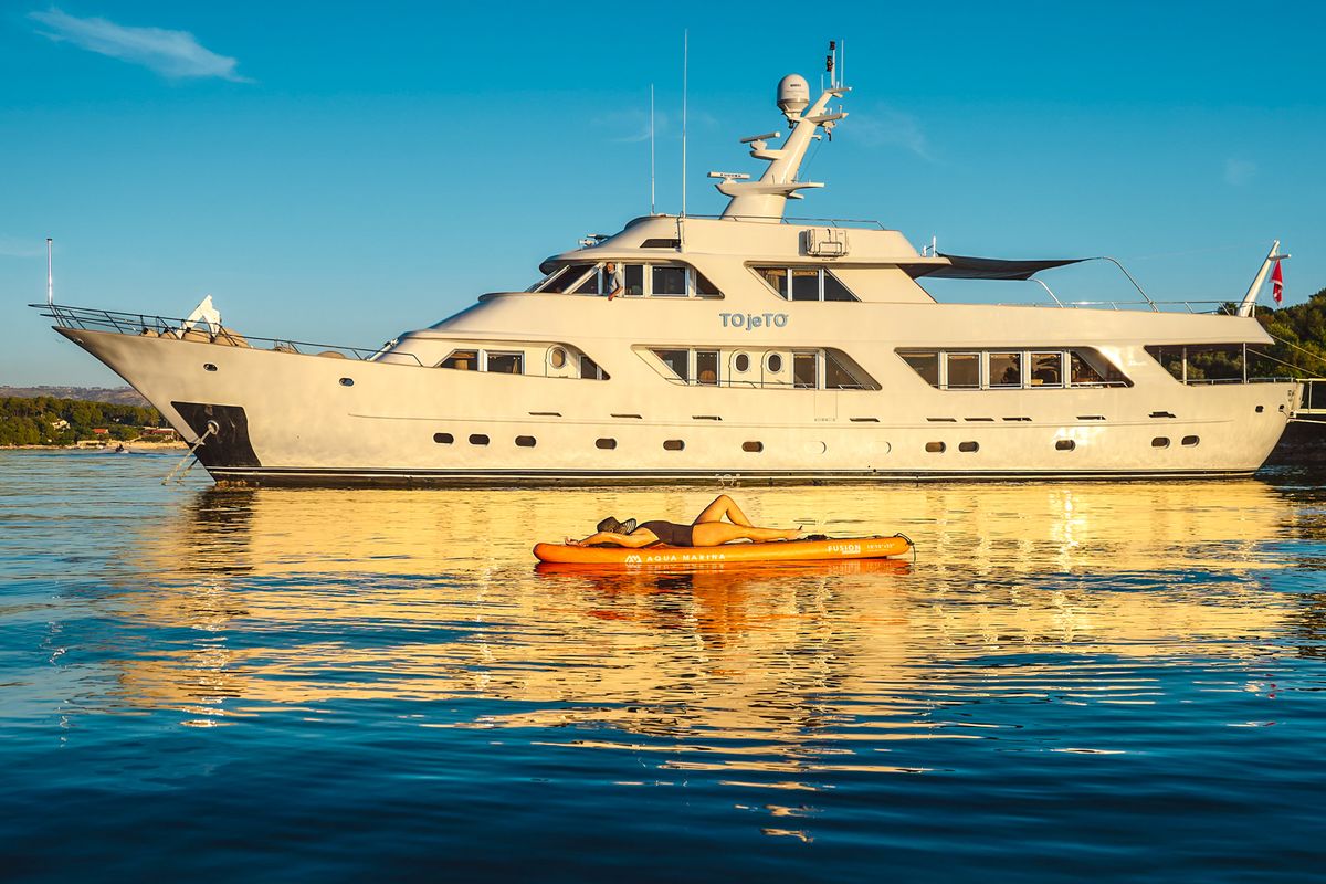Exterior view of To je to, a Benetti Classic 115 yacht at Grad Trogir, Croatia
