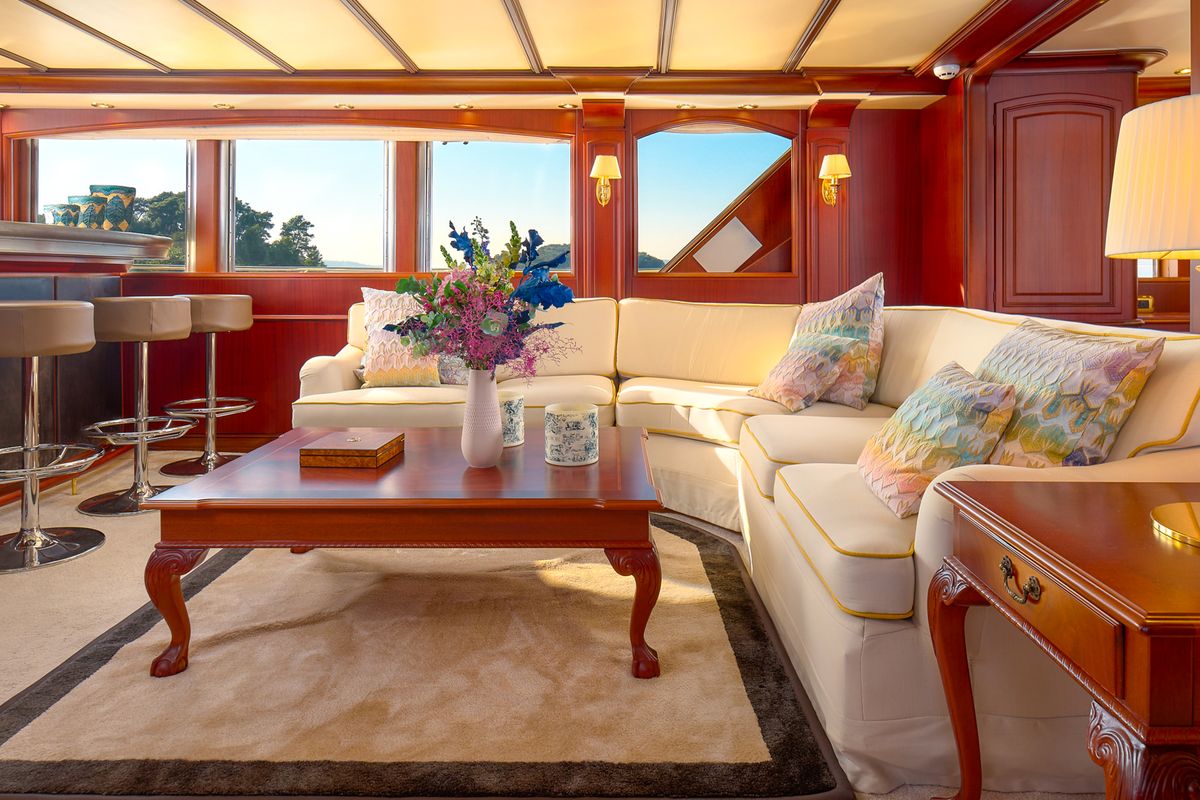 Salon of To je to, a Benetti Classic 115 yacht at Grad Trogir, Croatia