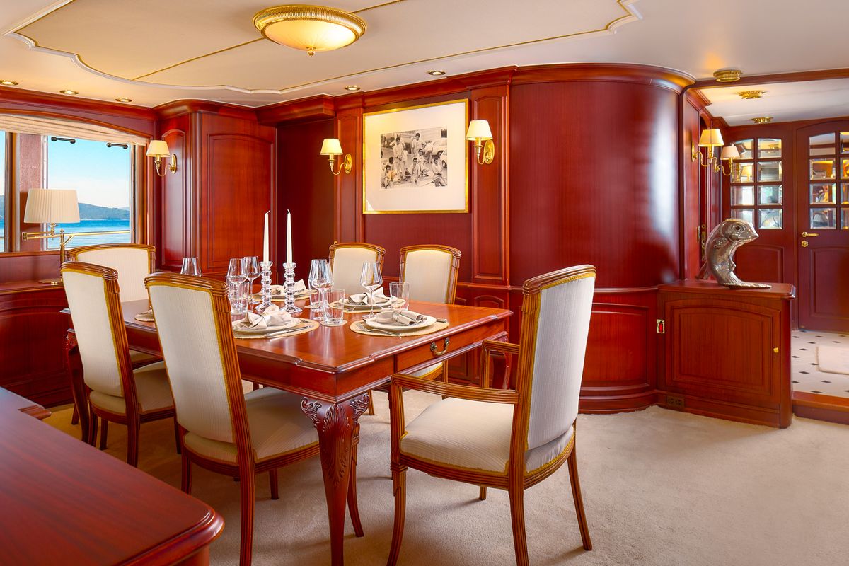 Salon of To je to, a Benetti Classic 115 yacht at Grad Trogir, Croatia