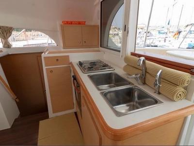 Galley of Giulia, a Lagoon 380 catamaran at Marsala, Italy