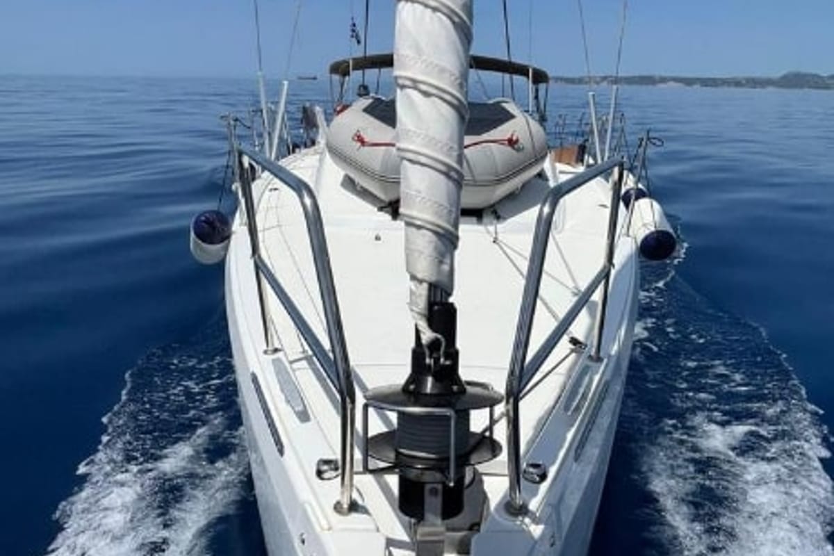 Chimera, a Jeanneau Sun Odyssey 410 sailboat at Municipal Unit of Lefkada, Greece