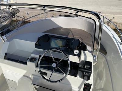 Cockpit of Atlantic Marine 530 - beige, a Atlantic Marine 530 motorboat at Grad Biograd na Moru, Croatia