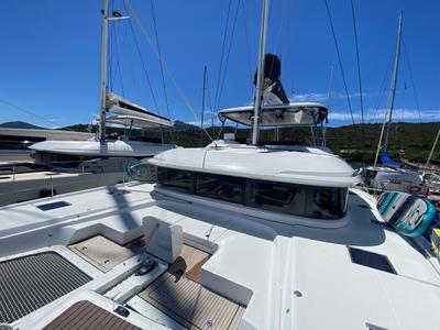 Deck of The Moon, a Lagoon 55 catamaran at Le Gosier, France
