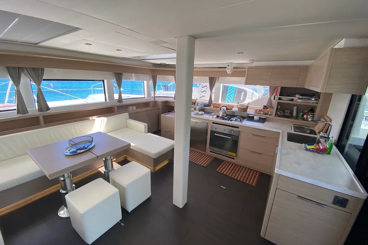Galley of The Moon, a Lagoon 55 catamaran at Le Gosier, France
