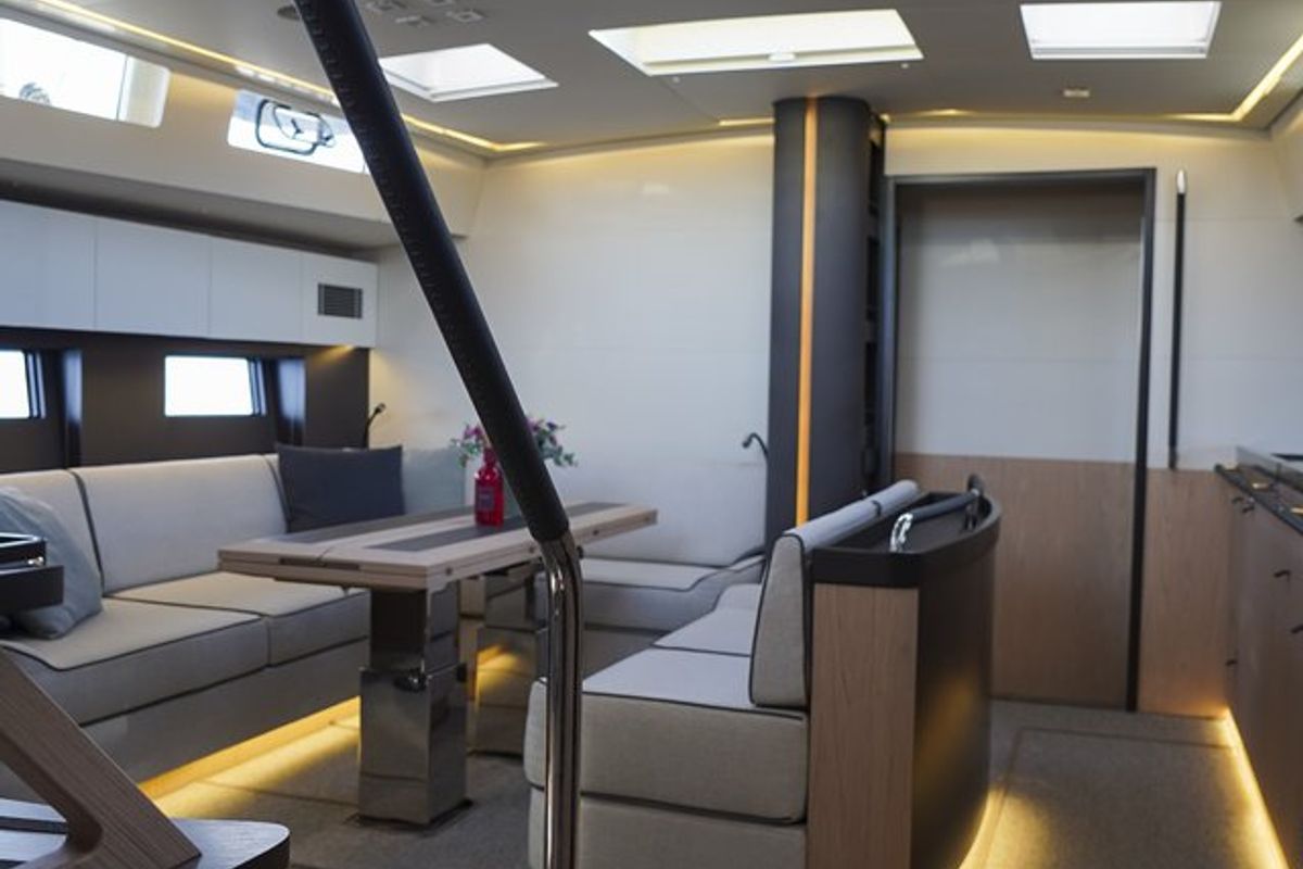 Salon of Onyx, a Beneteau Oceanis Yacht 62 - 3 + 1 sailboat at Grad Šibenik, Croatia