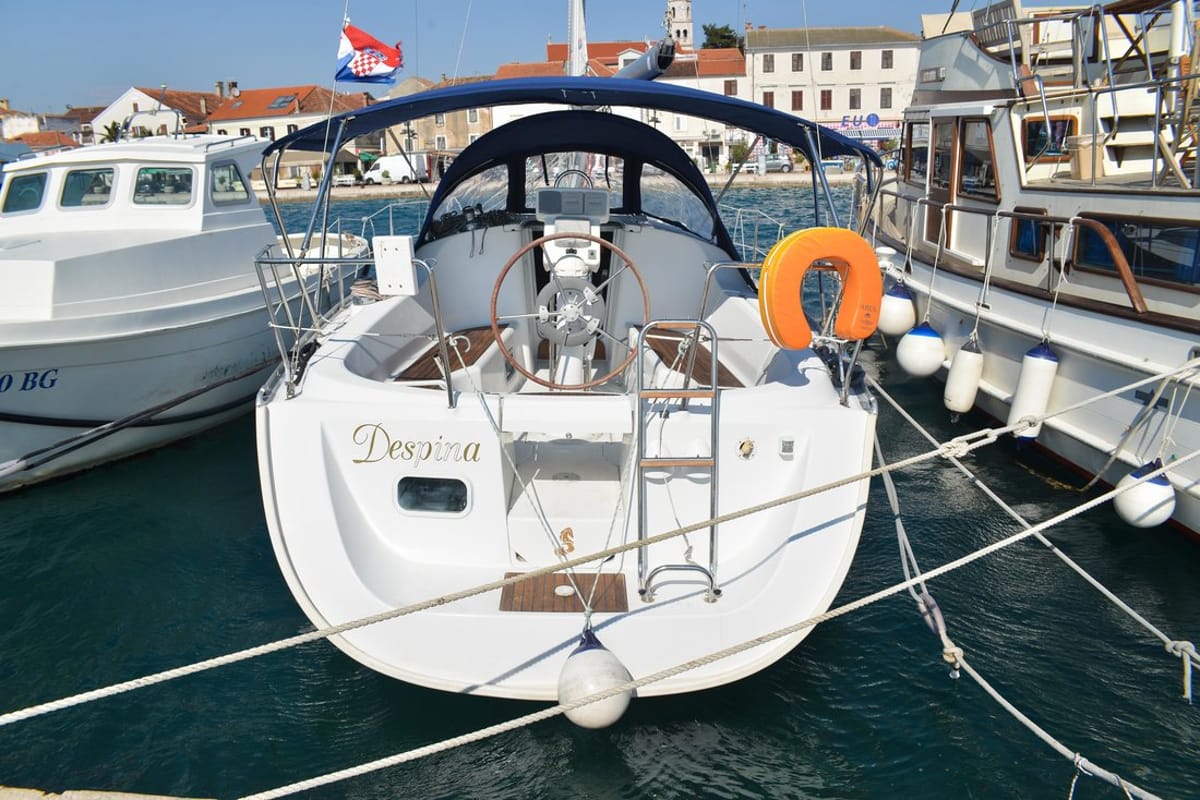 Exterior view of Despina, a Beneteau Oceanis Clipper 323 sailboat at Grad Biograd na Moru, Croatia
