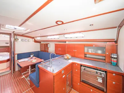 Galley of Aeolus, a Hanse Yachts Hanse 400 sailboat at Preveza, Greece