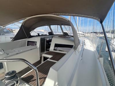Deck of Petra, a Jeanneau Sun Odyssey 440 sailboat at Općina Sukošan, Croatia