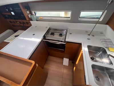 Galley of Petra, a Jeanneau Sun Odyssey 440 sailboat at Općina Sukošan, Croatia