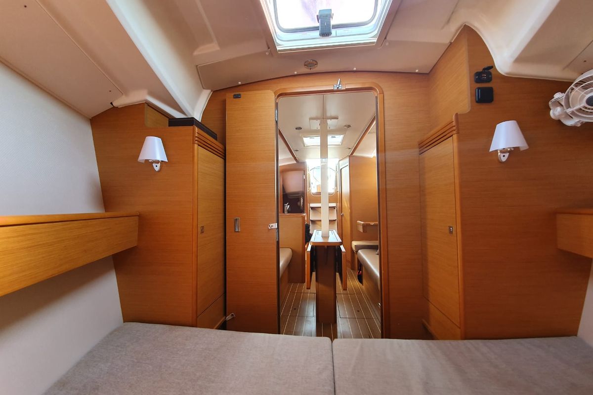 Cabin on Aqua, a Jeanneau Sun Odyssey 33i sailboat at Baan Salak Phet, Thailand