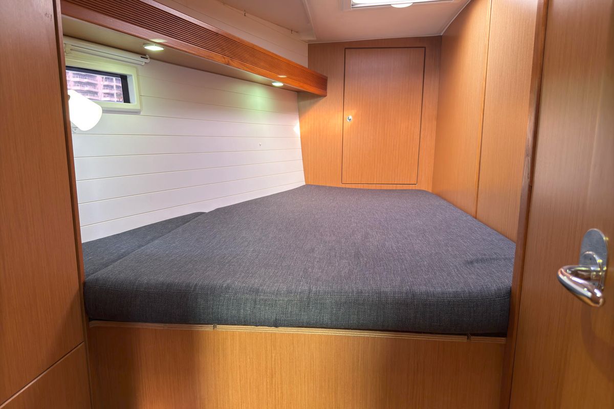 Cabin on Eva, a Bavaria Cruiser 45 sailboat at Palma de Mallorca, Spain