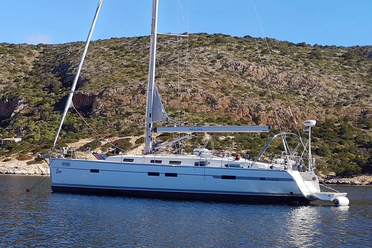Eva, a Bavaria Cruiser 45 sailboat at Palma de Mallorca, Spain
