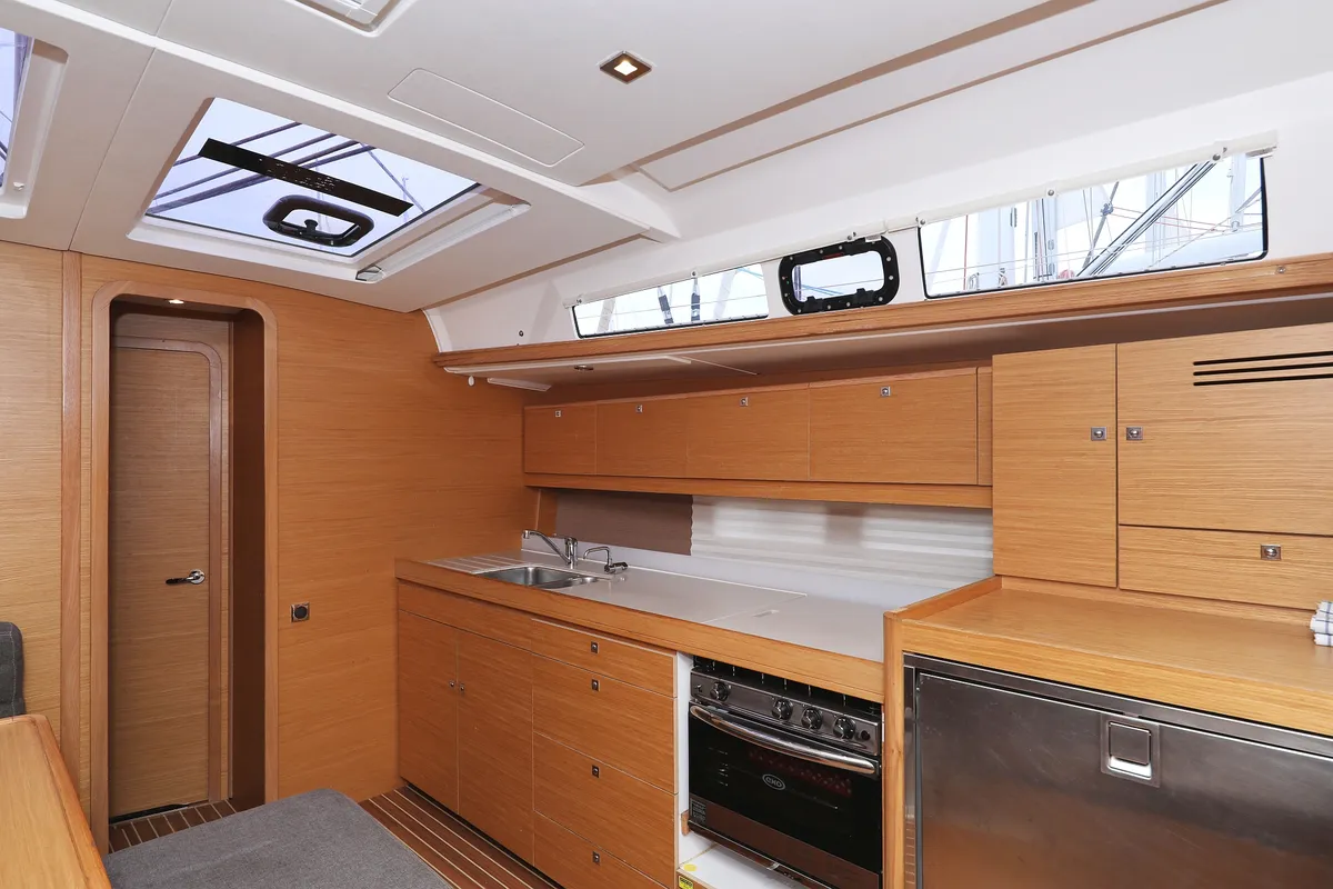 Galley of Ocean Tango, a Dufour 460 GL sailboat at Grad Trogir, Croatia