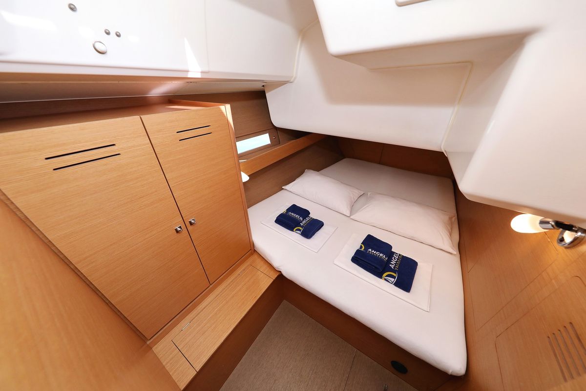 Cabin on Ocean Tango, a Dufour 460 GL sailboat at Grad Trogir, Croatia