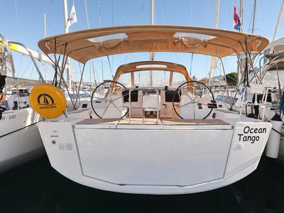Cockpit of Ocean Tango, a Dufour 460 GL sailboat at Grad Trogir, Croatia