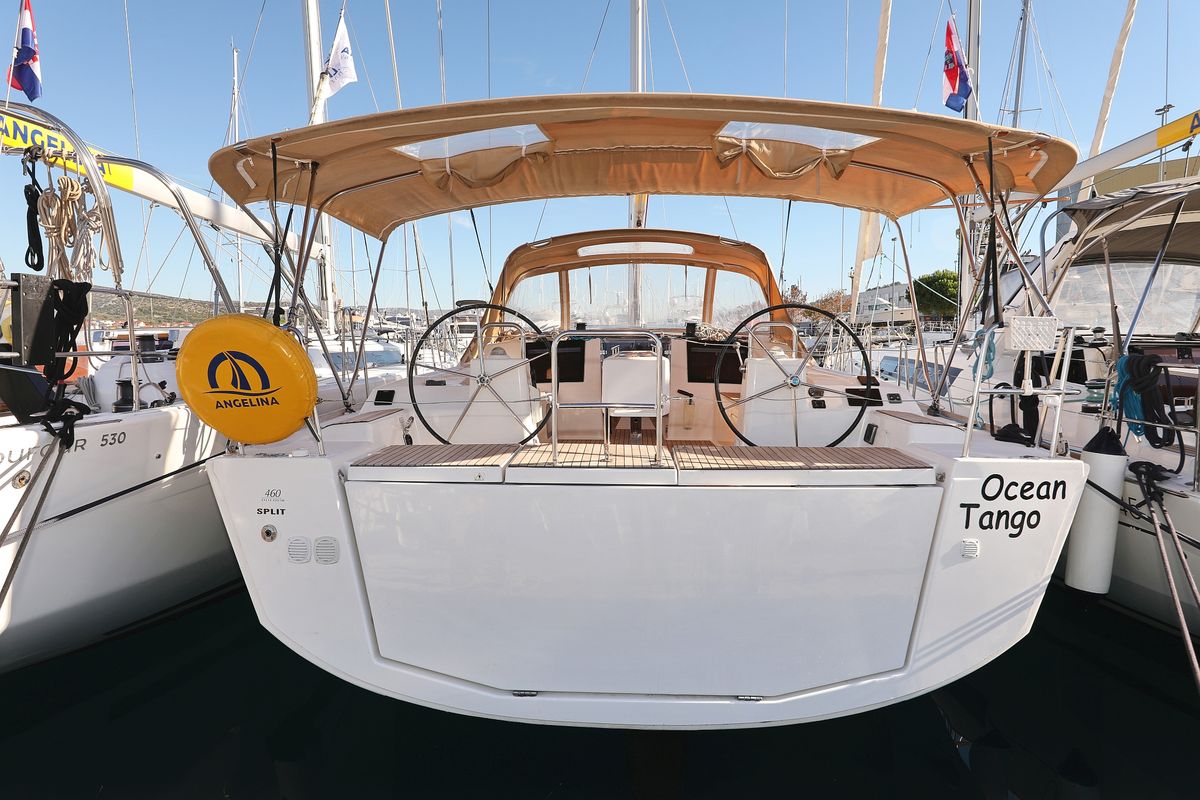 Cockpit of Ocean Tango, a Dufour 460 GL sailboat at Grad Trogir, Croatia